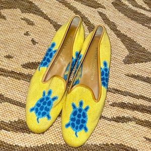 Stubbs & Wooton turtle embroidered loafers size 9